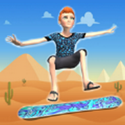 滑板冲浪少年