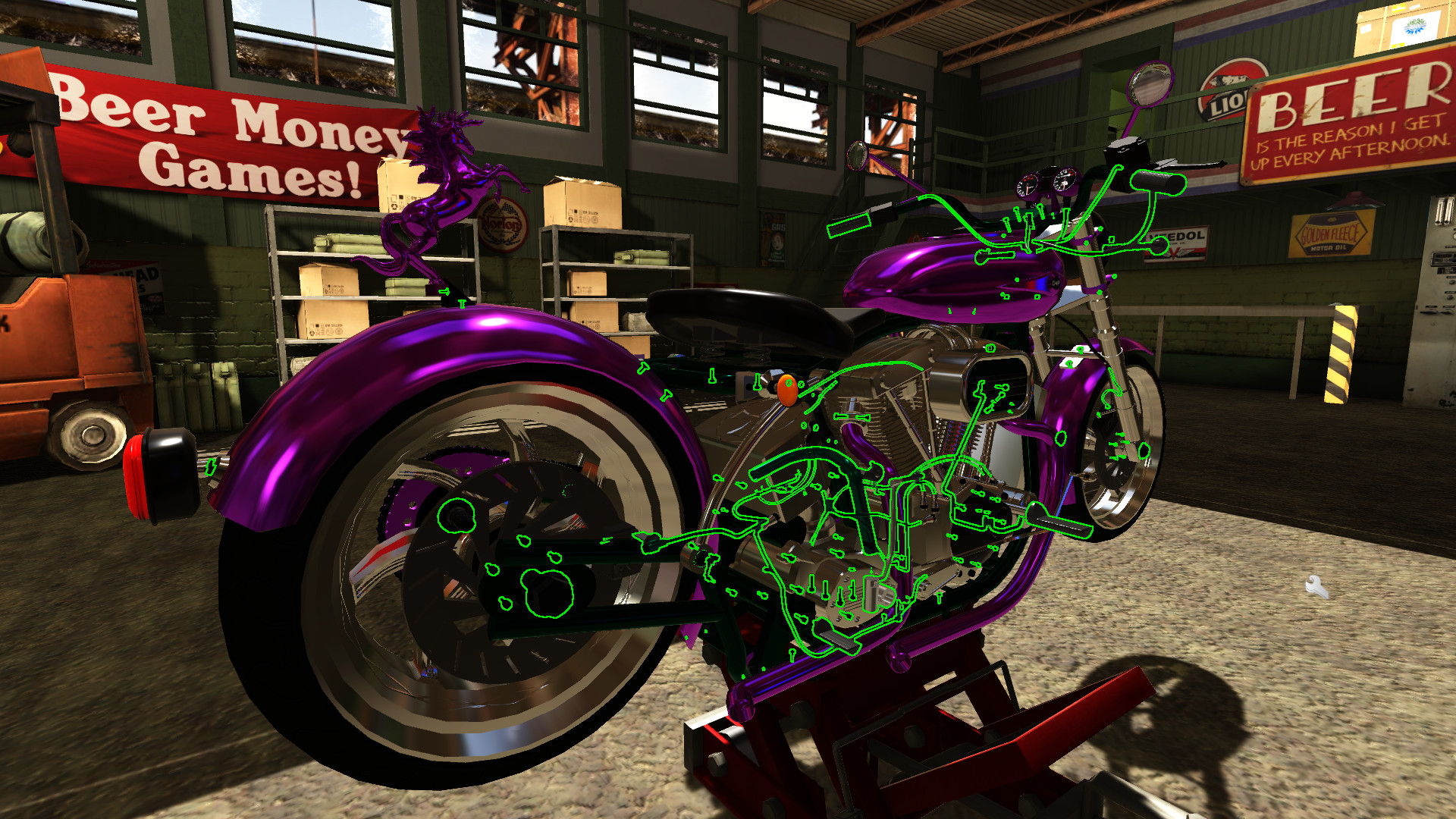 摩托车车库机械模拟器